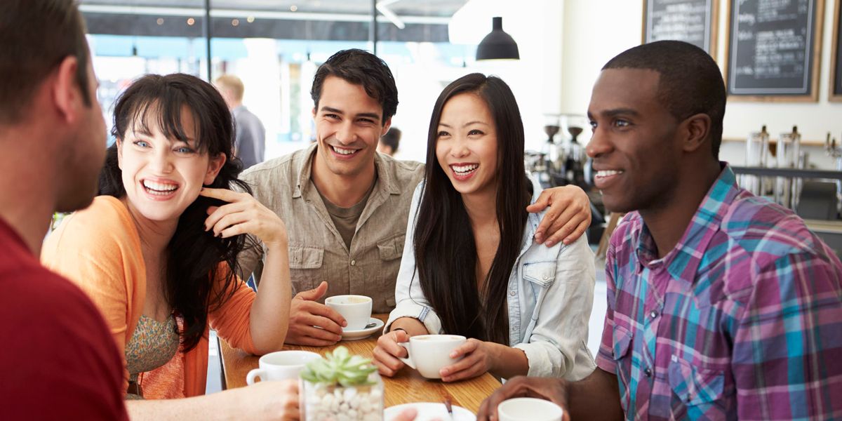 Group of young professionals having coffee